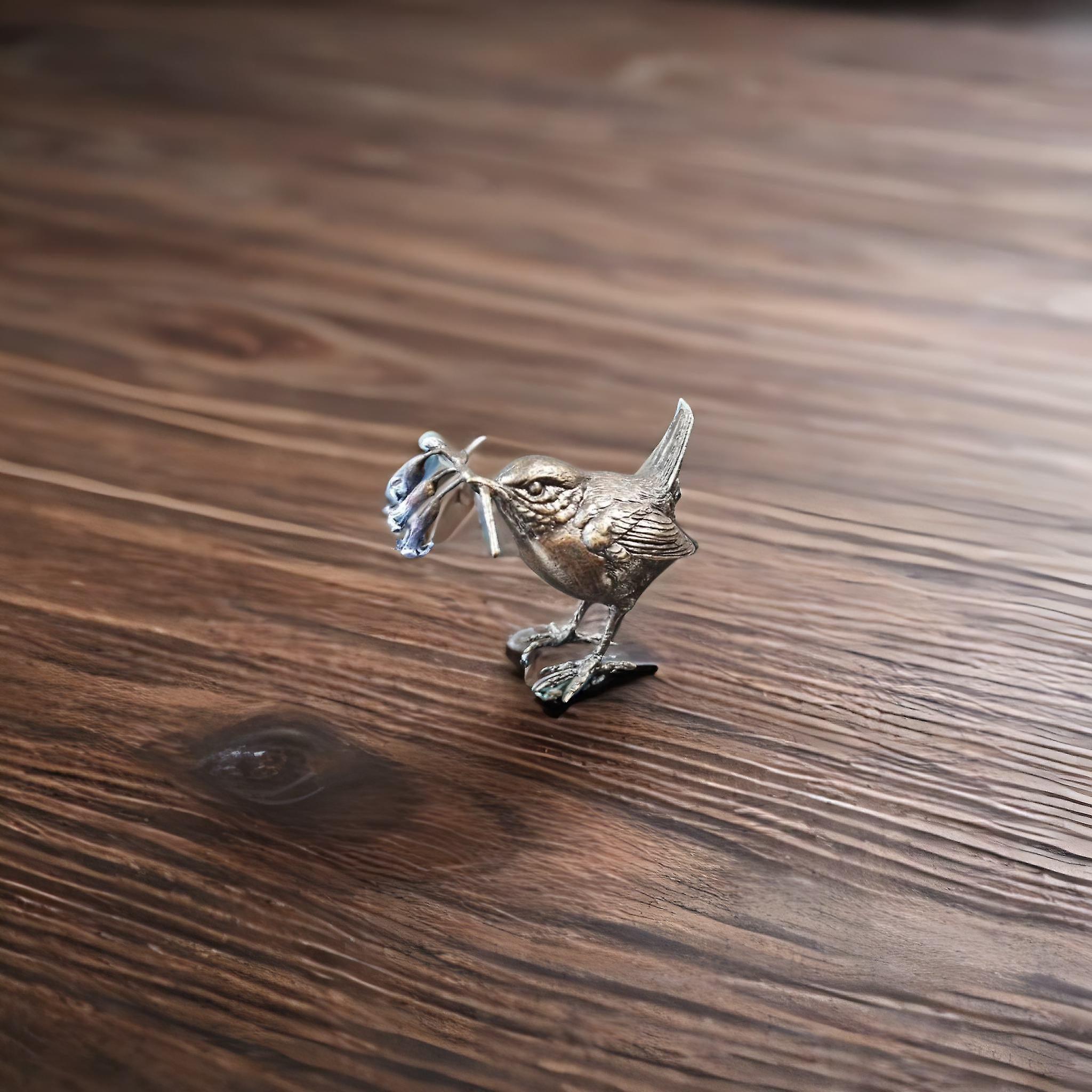 Wren With Bluebells Sculptures & Statues