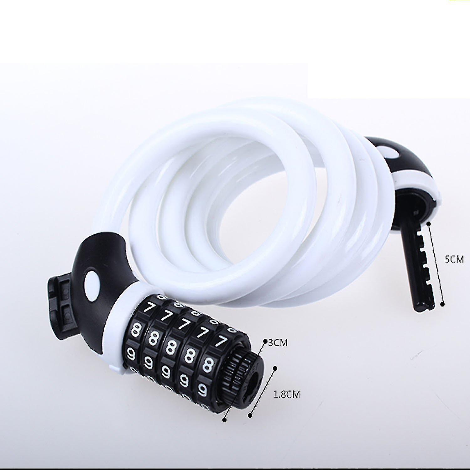 Bicycle Lock Five-digit Combination Lock Bicycle Rim Lock (white)