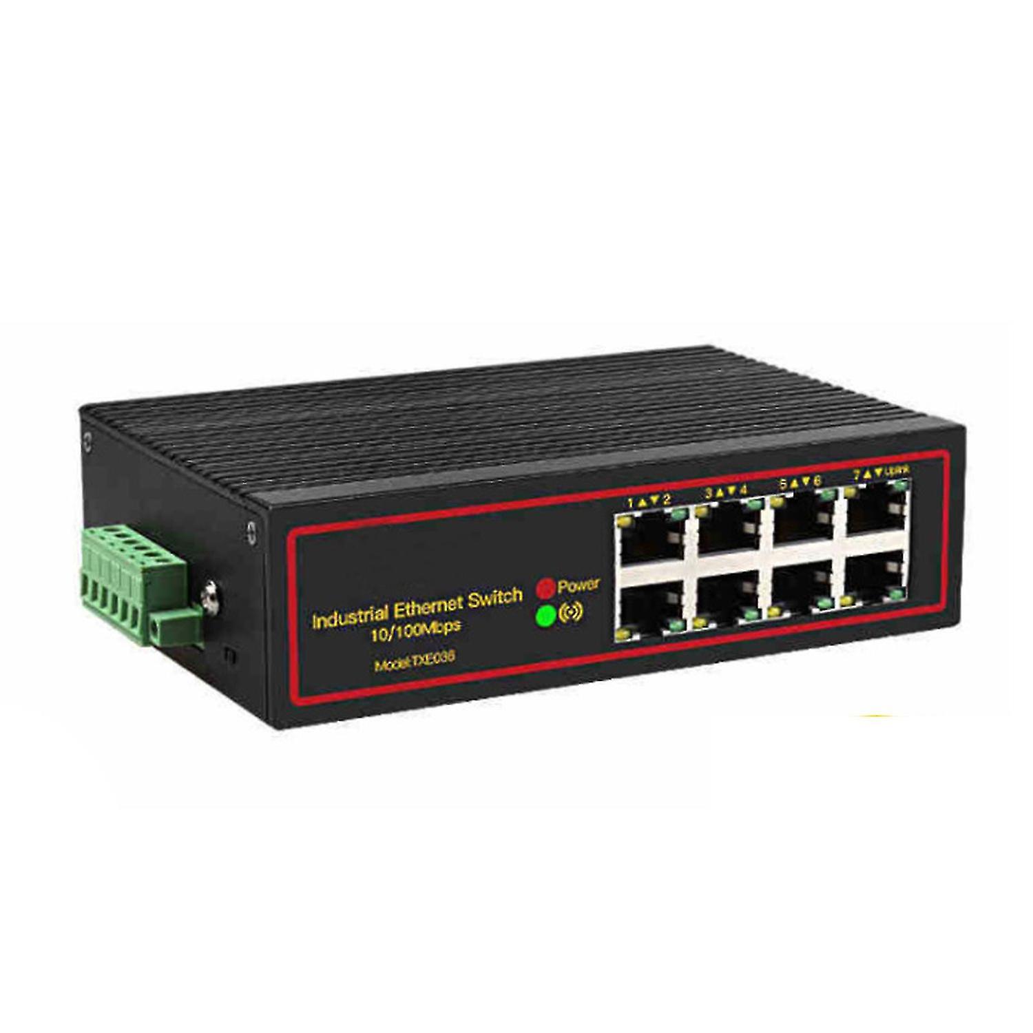 8-port Industrial Lan Network Switch Loop Alarm Din Rail Type 100m Ethernet
