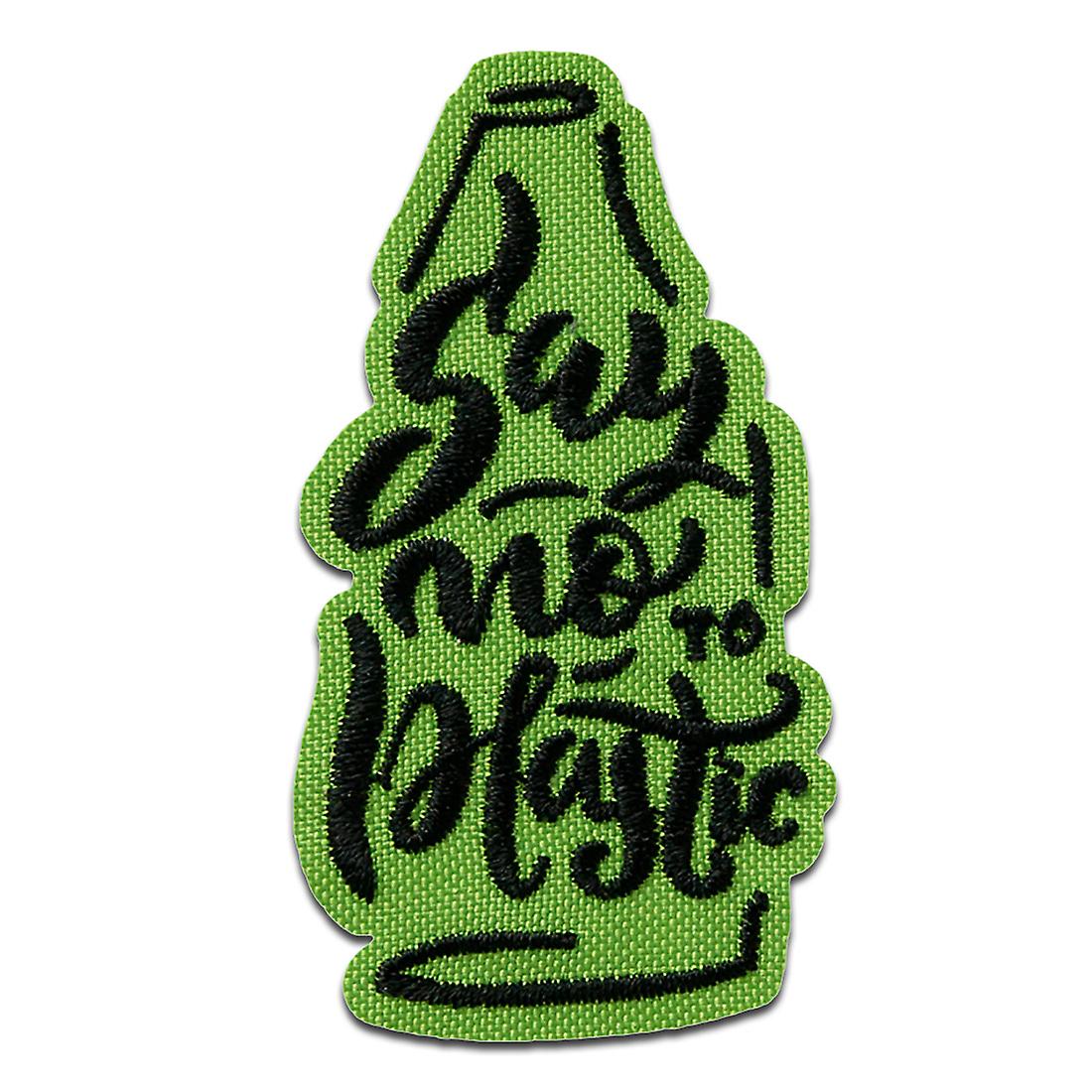 Patch / Iron-on Patch - Recycle Patch Say No To Plastic Bottle Nature Environmental Protection Think Green - Patch