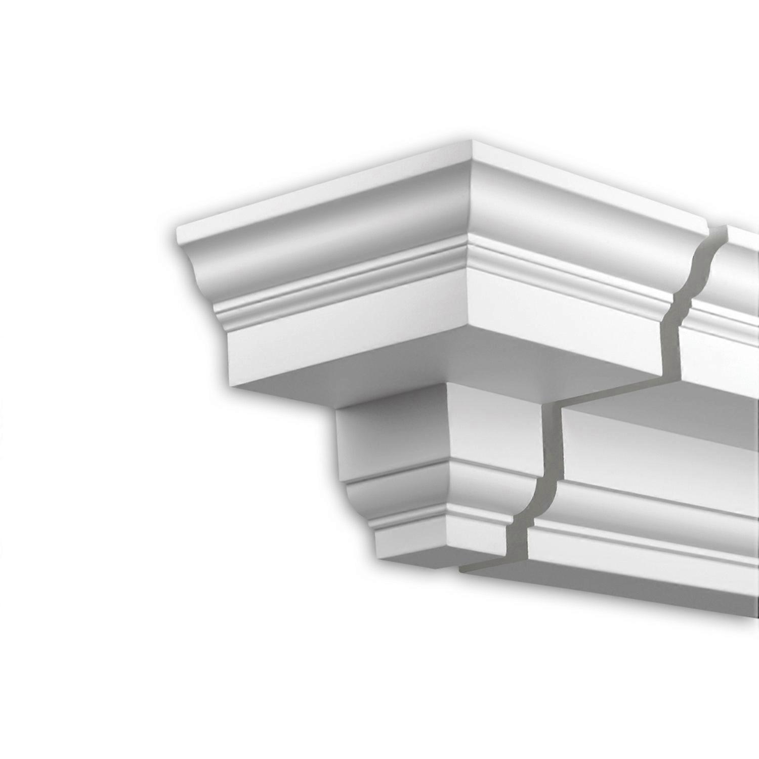 Profhome Decor 1 x End element 432131 Profhome white Rigid polyurethane foam pre-primed lightweight, sturdy, dimensionally