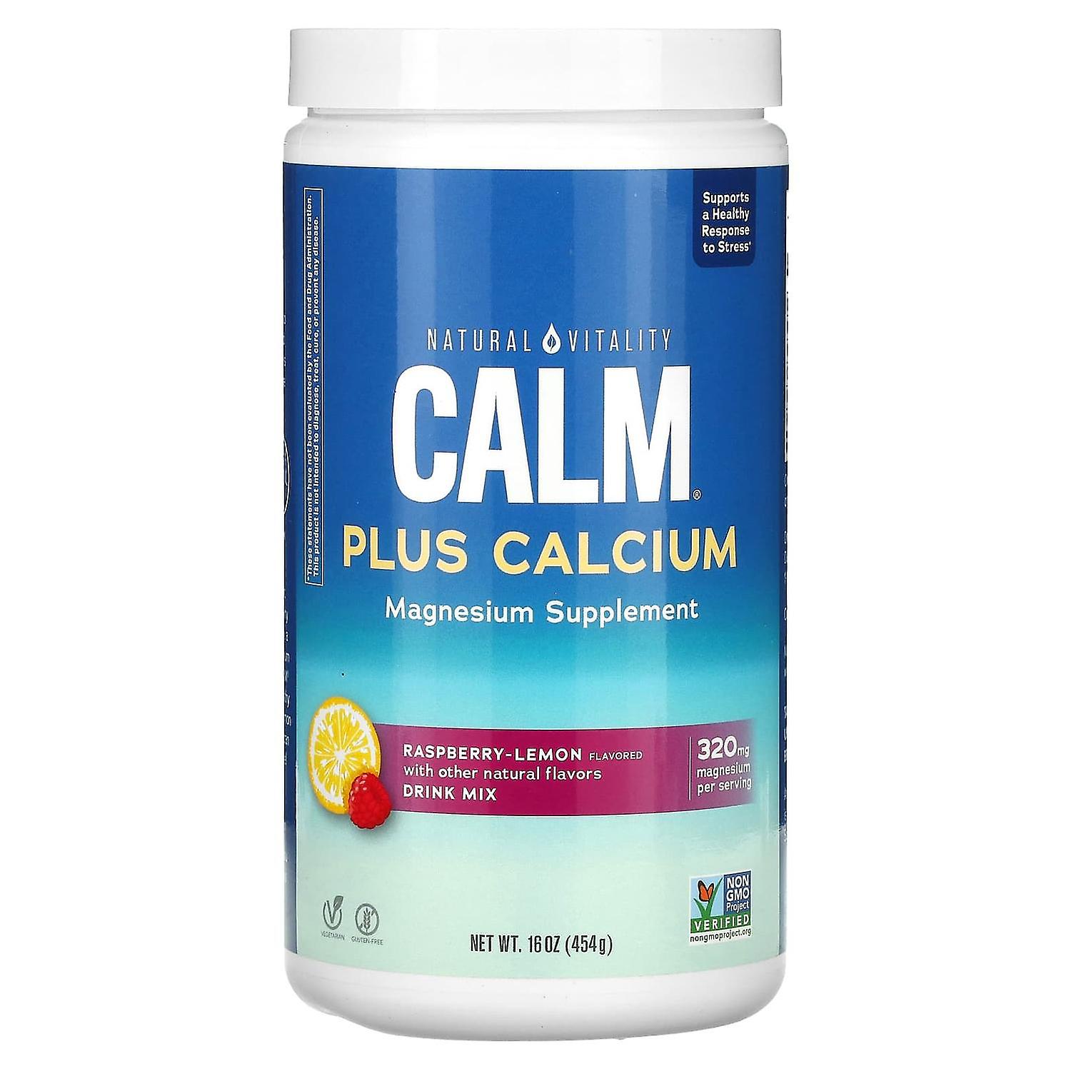 Natural Vitality, CALM Plus Calcium, Drink Mix, Raspberry-Lemon, 16 oz (454 g)