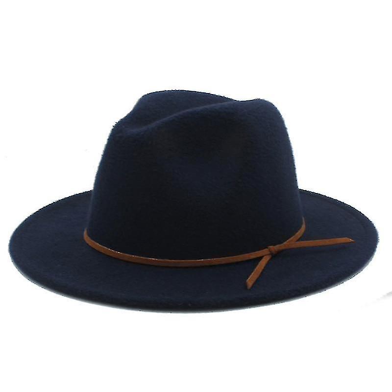 帽子アウトバックフェドーラ帽、ワイドブリミーダークブルー
