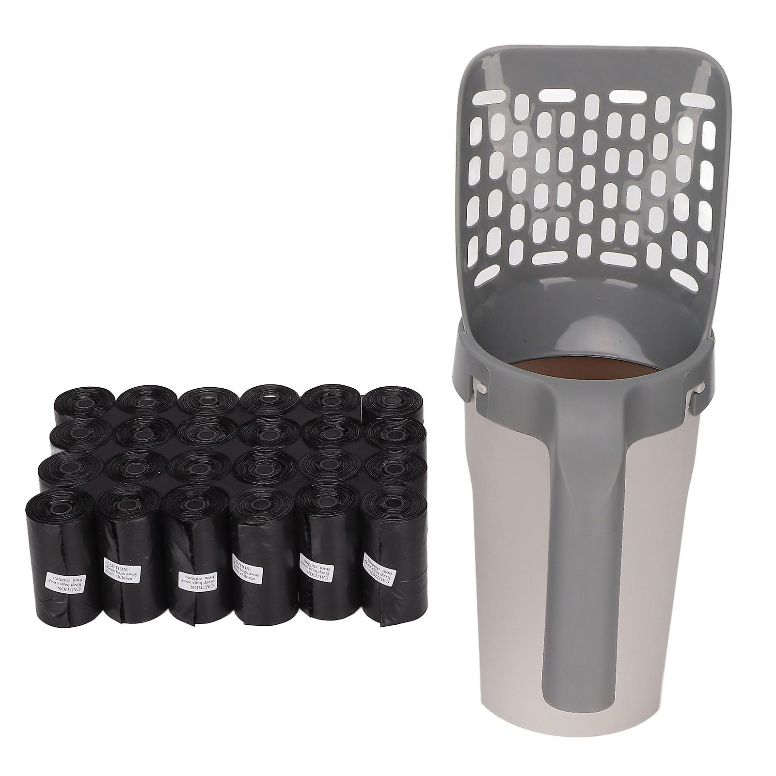Plastic Cat Litter Scoop, Built-in Removable Sifter with Waste Bag for Home Walks