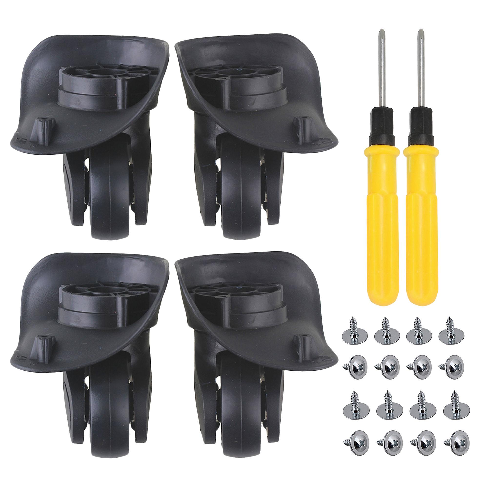 4 Pieces DIY Small Swivel Caster Luggage Suitcase Left & Right Wheels