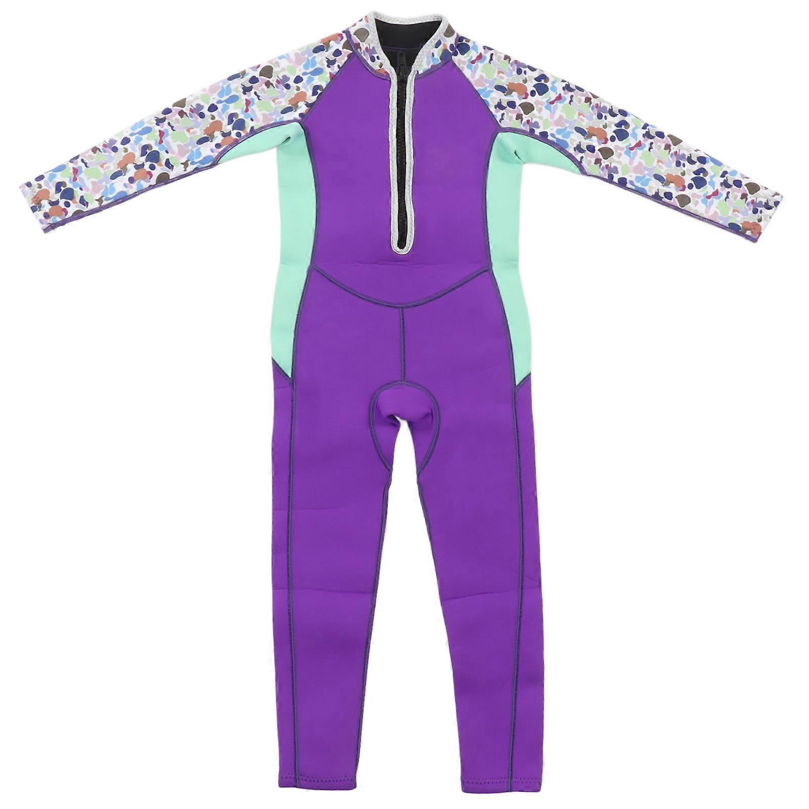 Kids Wetsuit 2.5mm Neoprene Long Sleeve Soft Elastic Thermal Toddler Swimsuit for Boys Girls Diving 12 Size