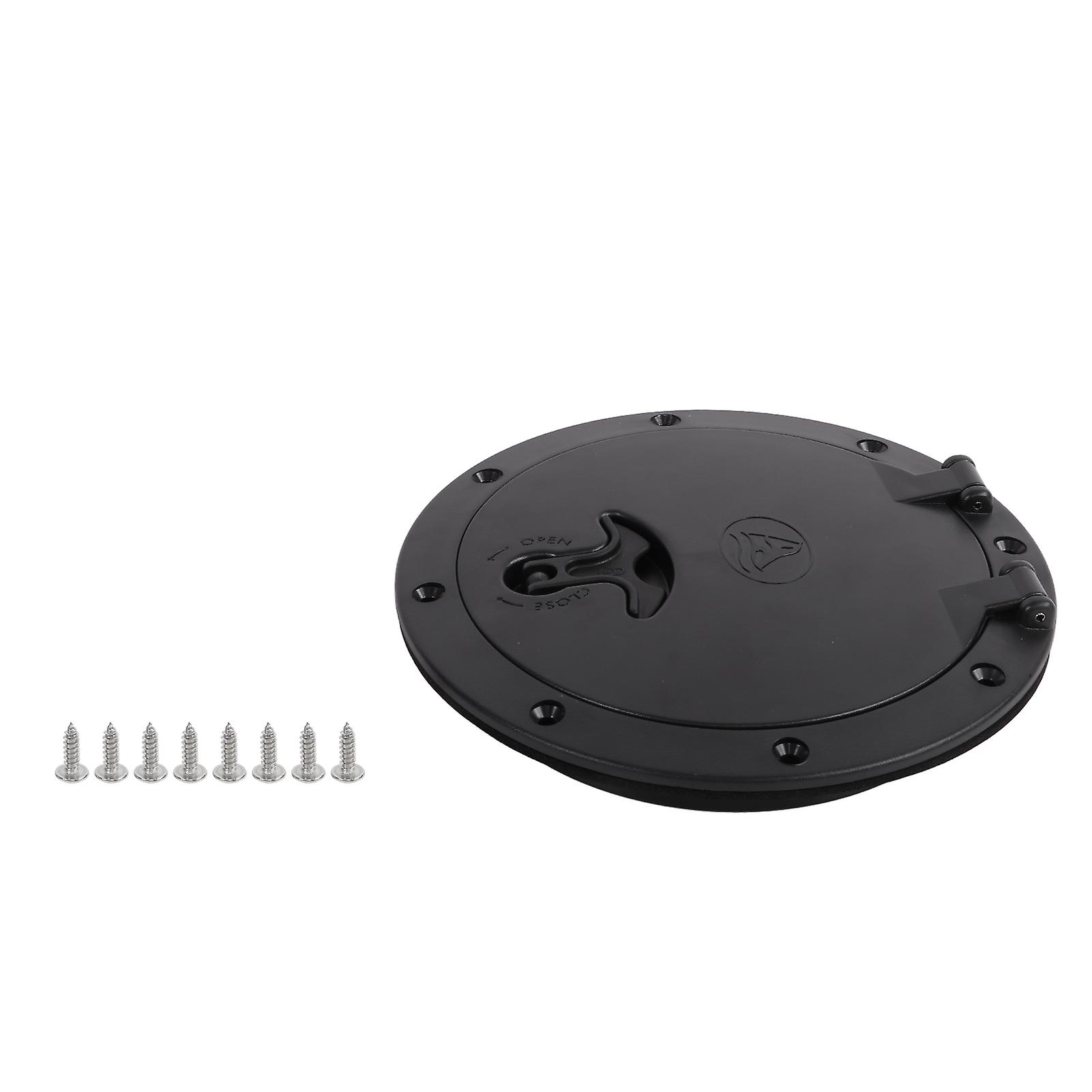 Couvercle de trappe d'inspection circulaire noir amovible pour bateau, kayak, canoë