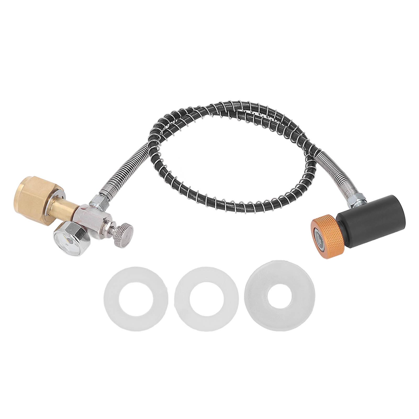 Soda Machine Adapter Soda Remote Hose CO2 Tank Zylinder Nachfülladapter mit 24 Zoll Hochdruckschlauch für Soda Can Anschluss Soda Machine I3CCN