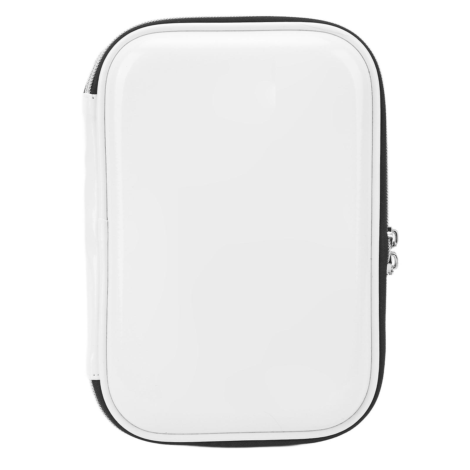 White PU Waterproof Dart Storage Case, 2 Zippers, 200g Light
