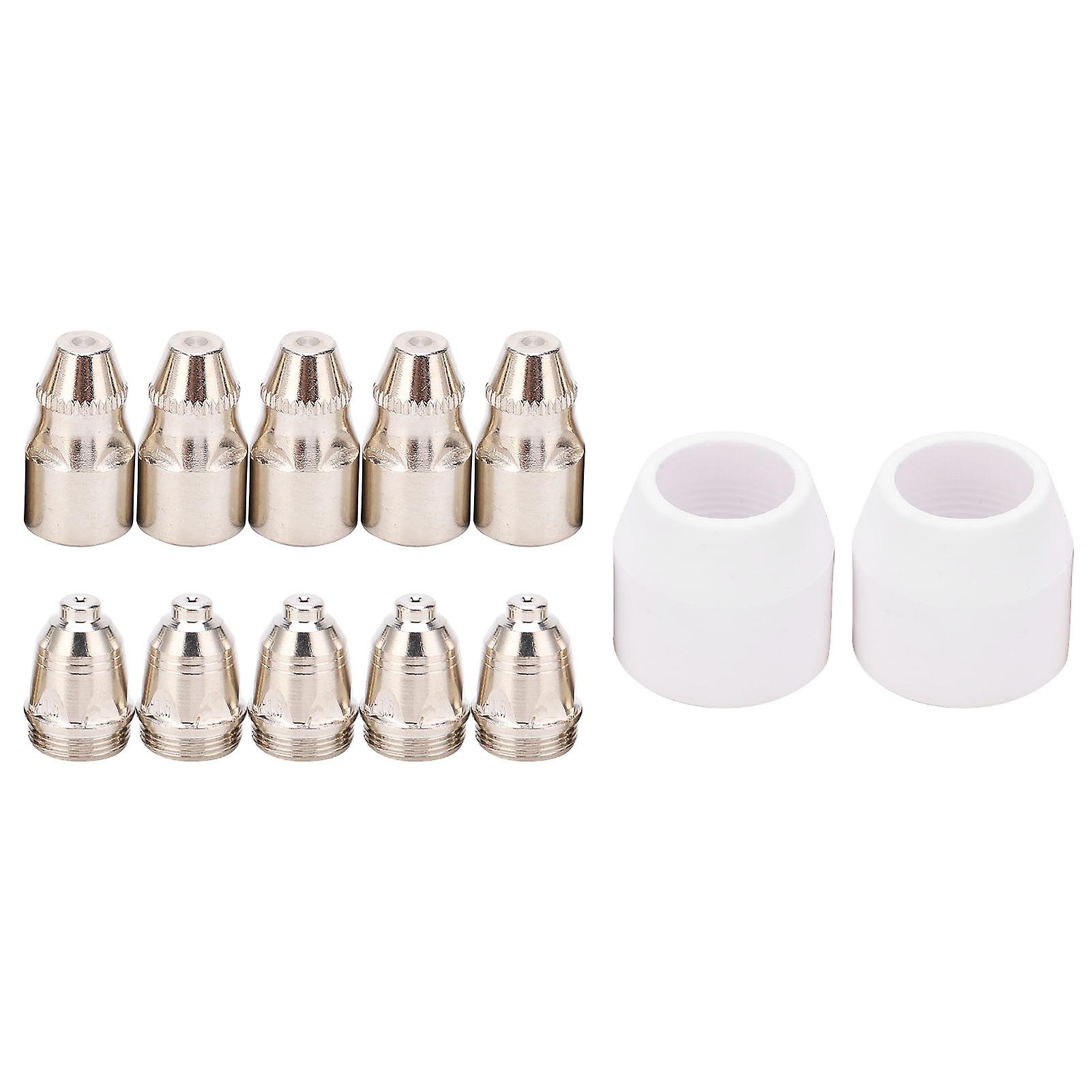 Plasma Consumable Kit: 12pcs Electrode Tip Ceramic Nozzle Set Accessories for Cutting Machine