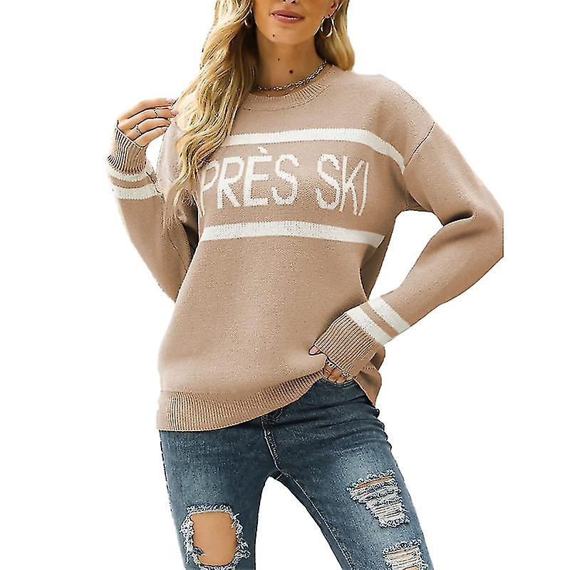 Damen Après-Ski-Pullover für Herbst und Winter Langärmeliger Freizeitpullover