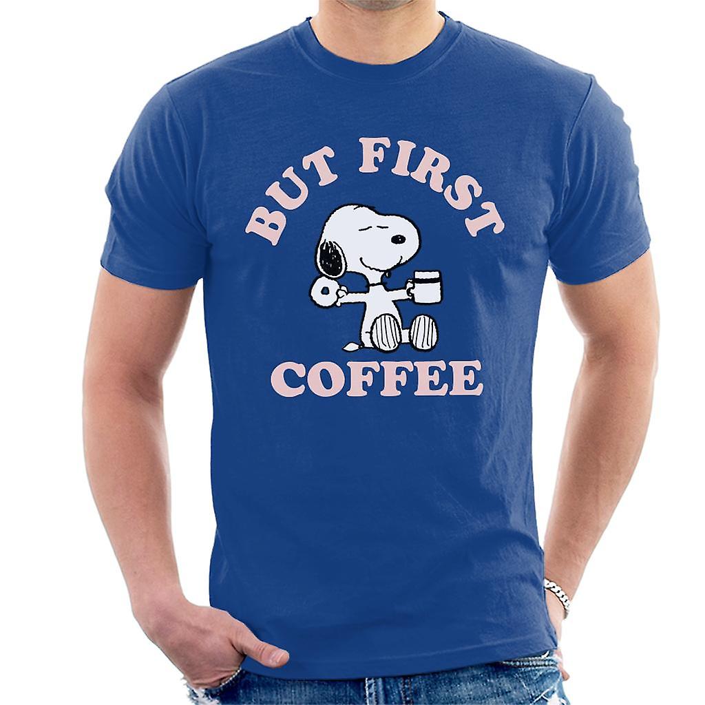 Peanuts But First Coffee Snoopy Men's T-Shirt