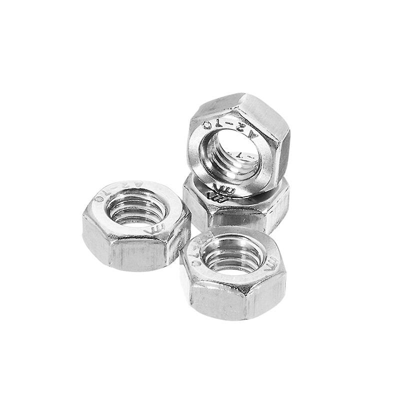 50Pcs Stainless Steel Metric Coarse Pitch Screw Thread Hexagon Nuts M2 M3 M4 M5 M6