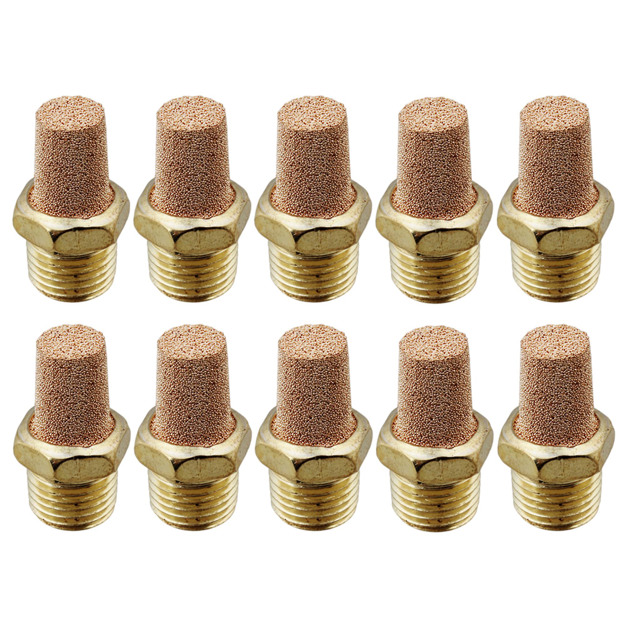 Brass Gear Boxes 1/4Inch BSPT Brass Pneumatic Silent Filter 10pcs