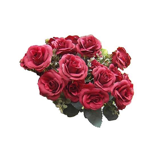 1 Bouquet/12 Heads Artificial Roses Silk Flower Home Party Bridal Bouquet Decor