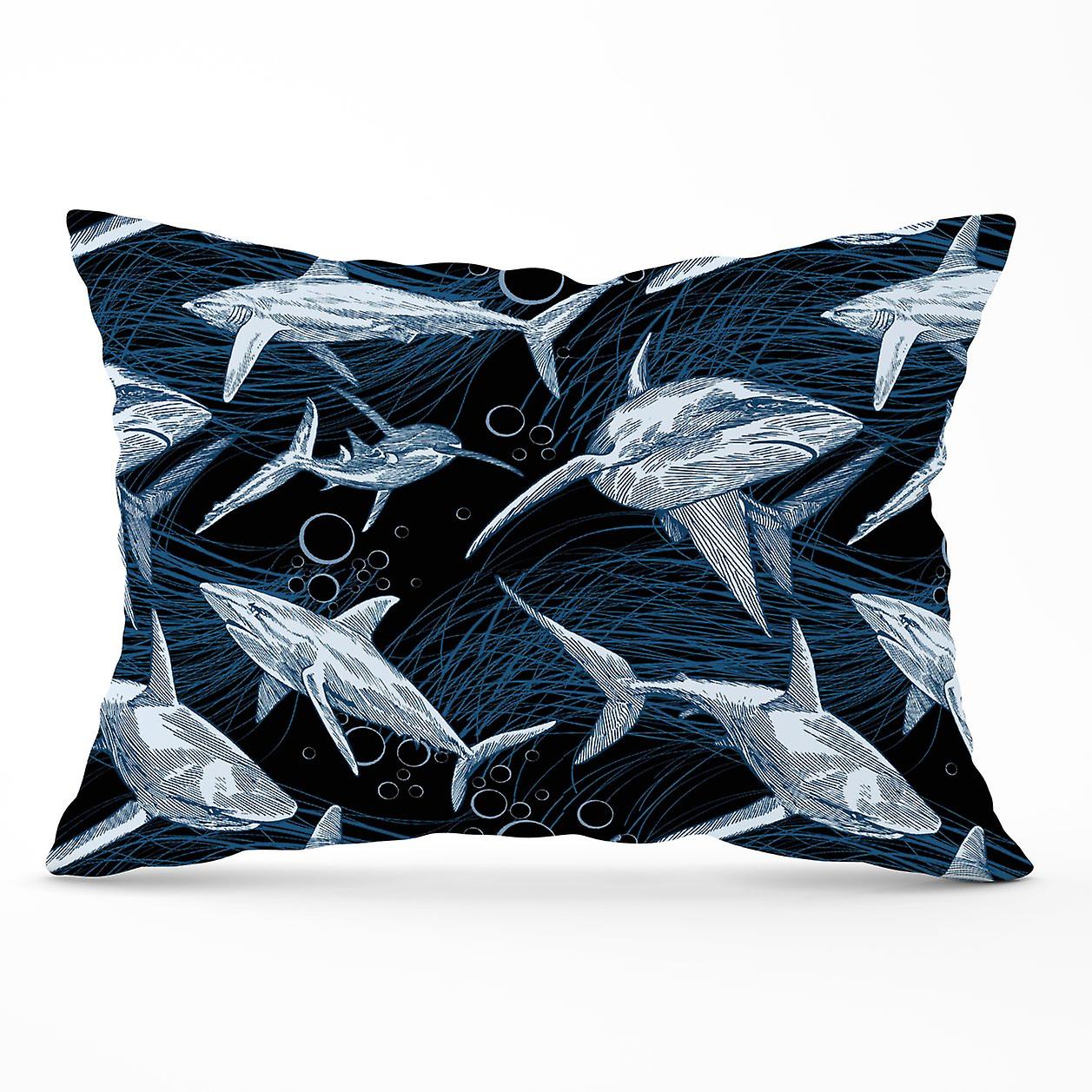 Hand Drawn Shark Pattern Cushions