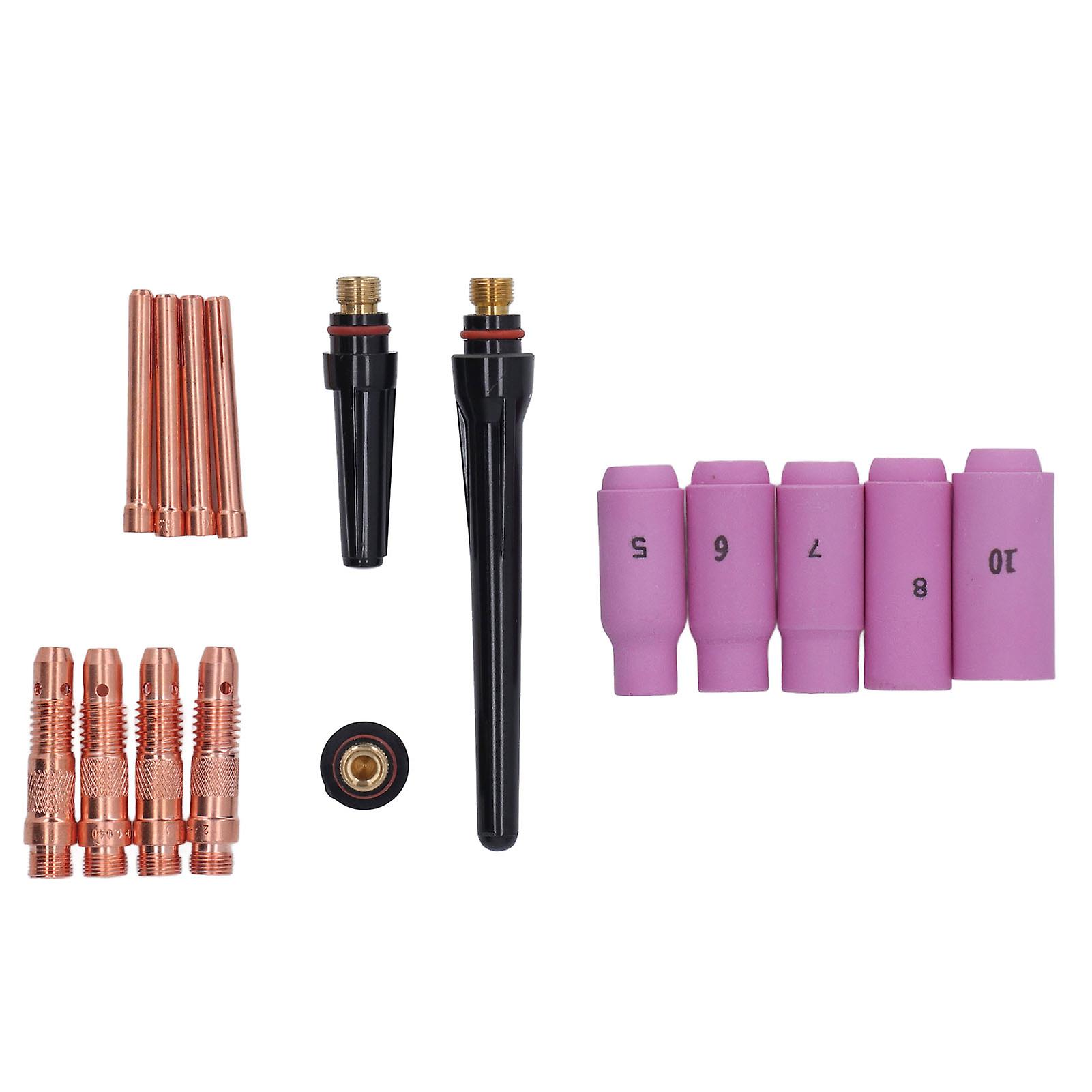 16PCS TIG Welding Torch Accessories Kit Copper Ceramic Plasma Cutter Torch Consumables for WP 17 18 26 