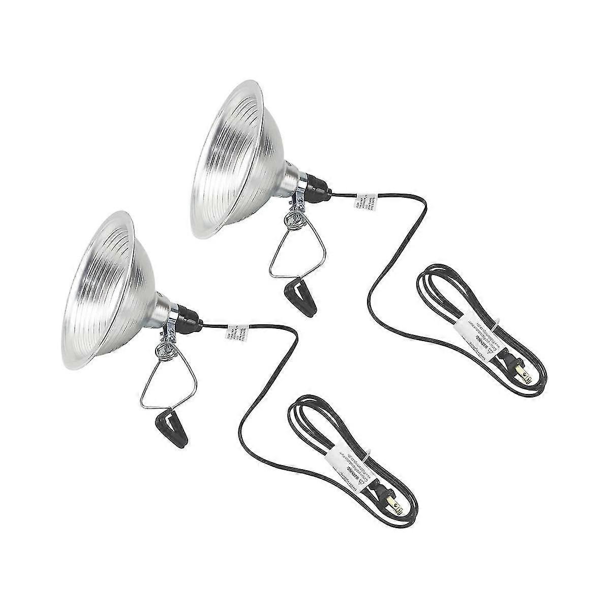 אור מנורת מהדק עם רפלקטור אלומיניום 8.5 אינץ 'ניתן להסרה 150 וואט 2pk אהיל לחיות מחמד זוחלים Hea