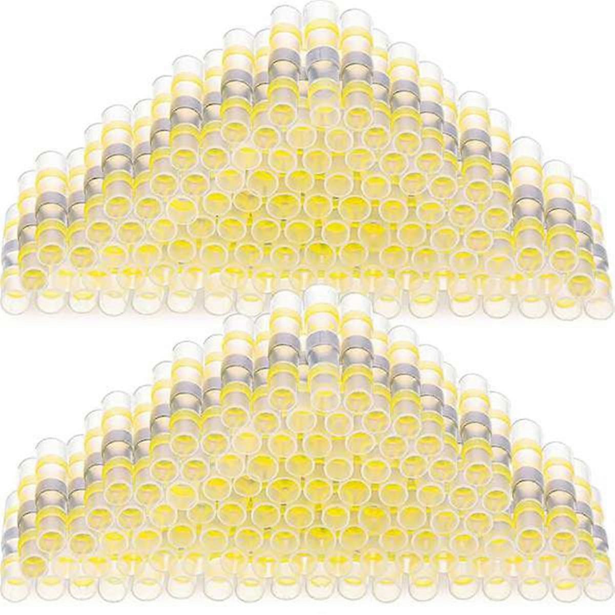 150Pcs 12-10 AWG Yellow Solder Seal Wire Connectors Solder Heat Shrink Waterproof Wire Connectors E