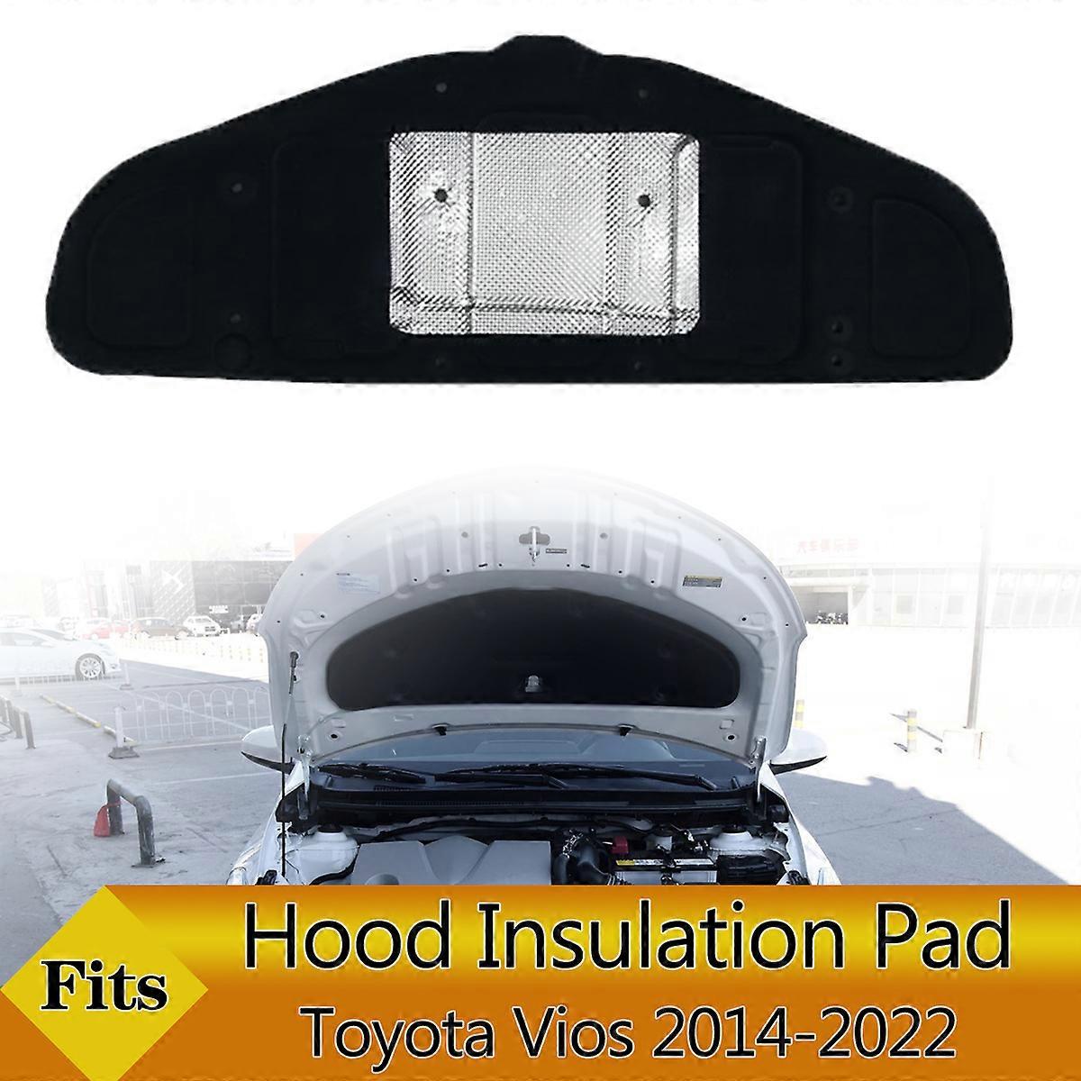 LBQ Front Engine Hood Insulation Pad Soundproof Mat Cover Foam Sound Heat Cotton Fireproof for Toyota Vios 2014-2022