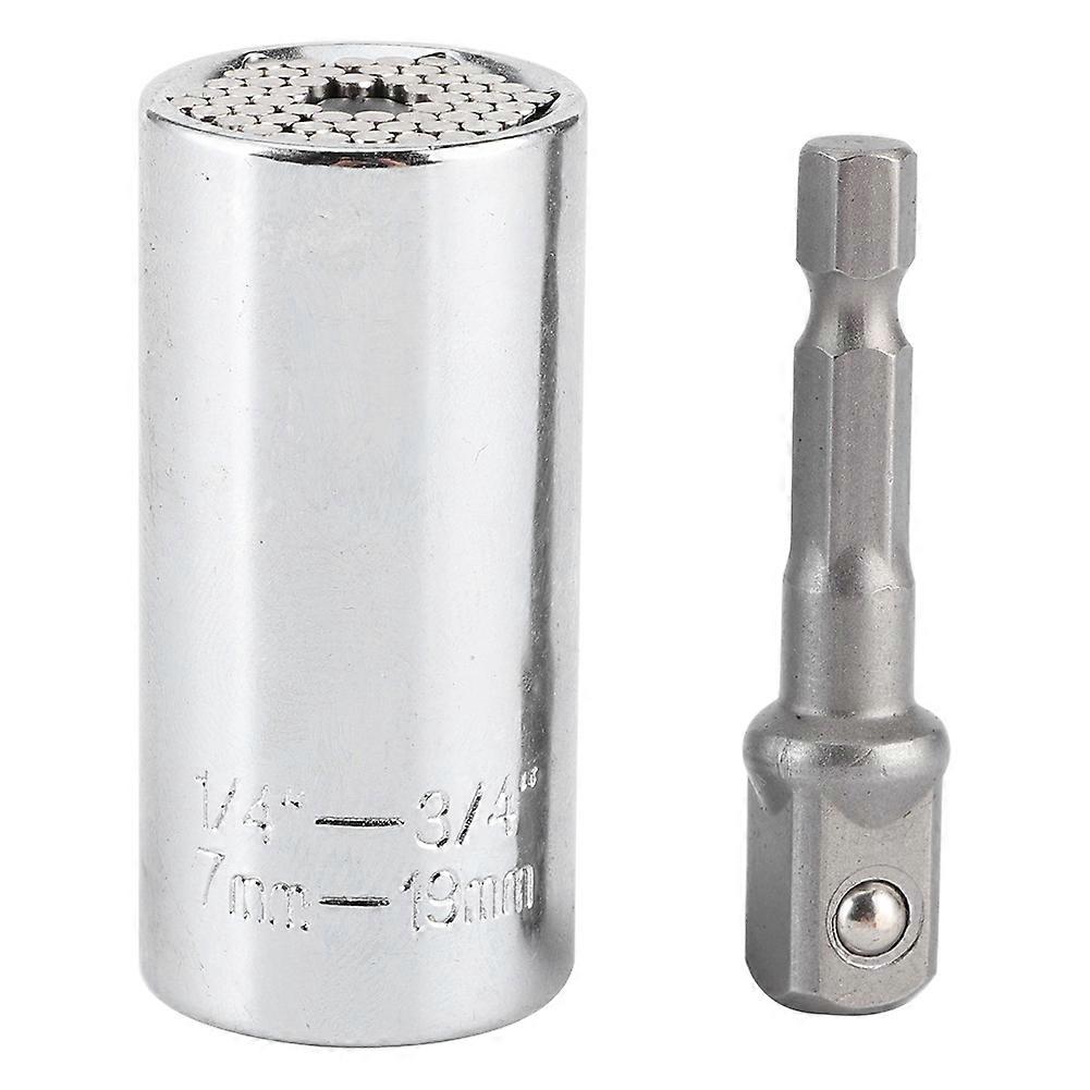 2Pcs 7~19mm/0.3~0.7in Universal Socket Grip 3/8in Multifunction Ratchet Wrench Power Drill Tool Gift E2U211