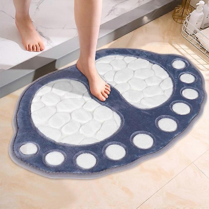 1pc Dog Footprint Memory Foam Bath Rug, Soft Non-Slip Absorbent Bath Mat, Machine Washable Shower Carpet For Home Bathroom, Bathroom Accessories, kitc