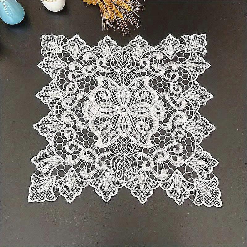 1/4/6pcs, PET Placemats, Light Luxury European Lace Square Coaster, Bowl Mat, Anti-scalding Heat Insulation Mat, Fabric Table Mat, Plate Mat, Vase Tab