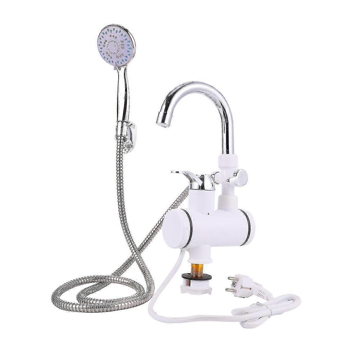 1pc Display digitale in acciaio inossidabile Miscelatore di rubinetto per acqua calda e fredda Scaldabagno istantaneo Lavandino Lavabo Rubinetto rubinetto con irrigatore per bagno Doccia Home (e