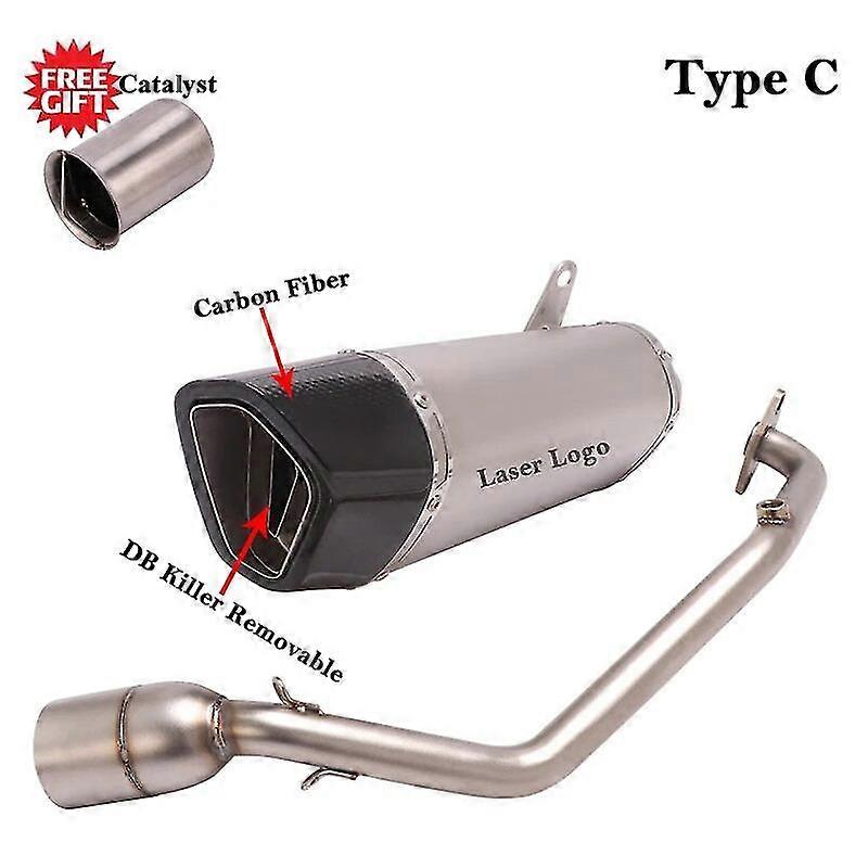 unique pipeFull System For Honda PCX 125 150 PCX125 PCX150 2021 Motorcycle Escape Catalyst Front Link Pipe Carbon Muffler DB Killer
