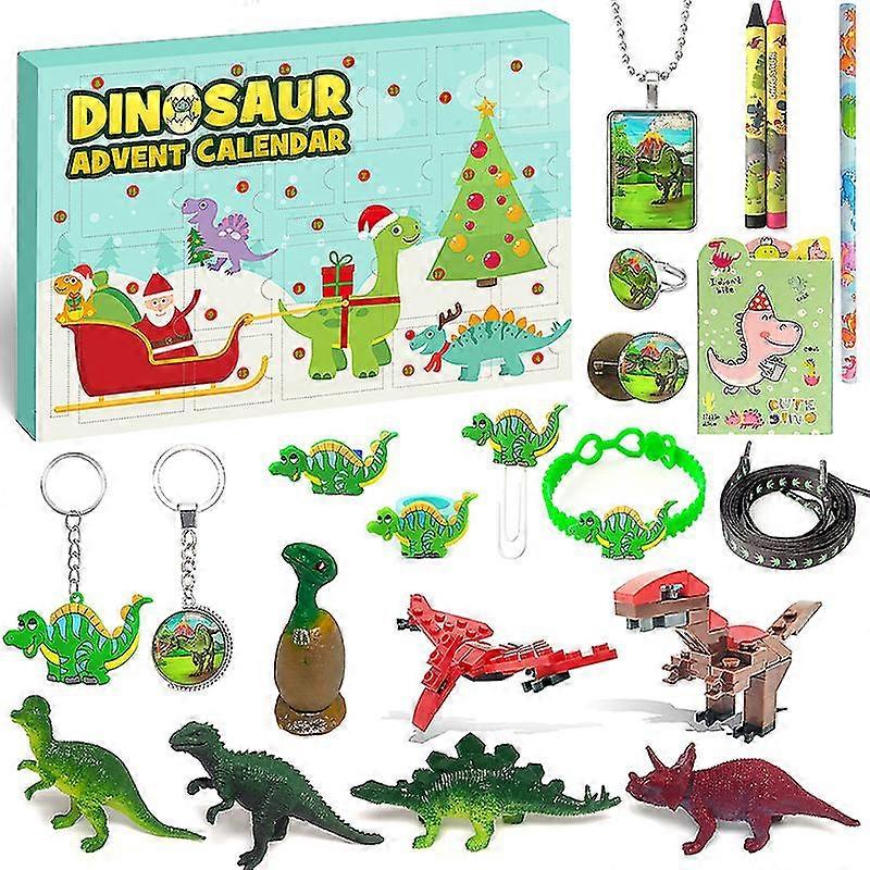 男の子のための恐竜アドベントカレンダー2023クリスマス、24日間のノベルティギフト、恐竜文房具、付箋紙、クレヨン、スタンパーズカウント