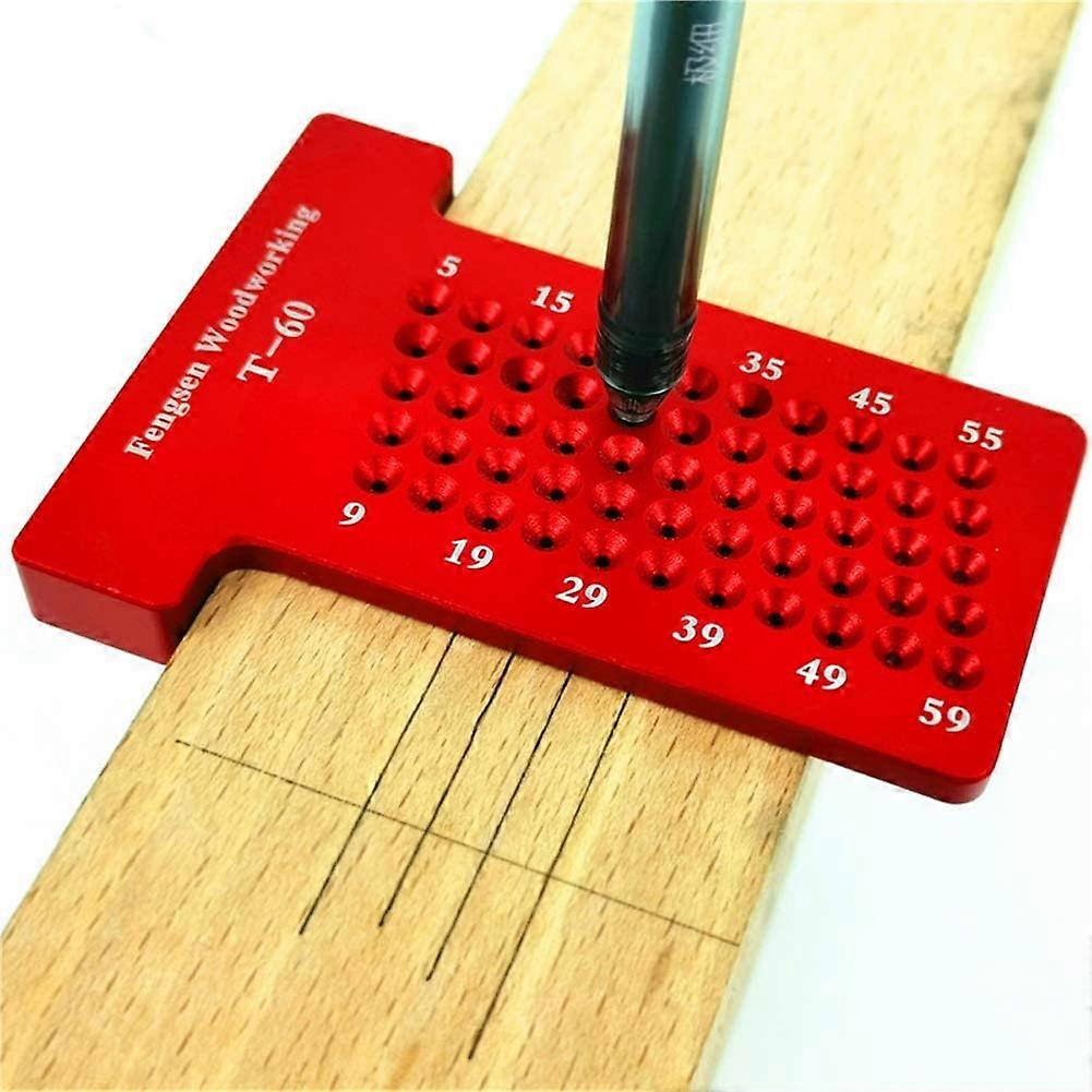 Ruler Measuring Ruler Precision Marking Aluminum Alloy Metric Woodworking Tool T60 Mini Scribe (T60)