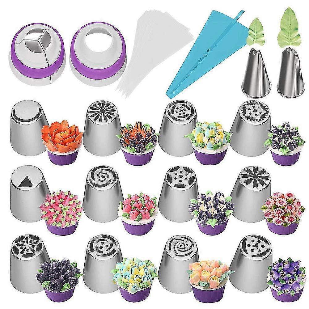 27 Pieces Russian Piping Tips Baking Supplies Set