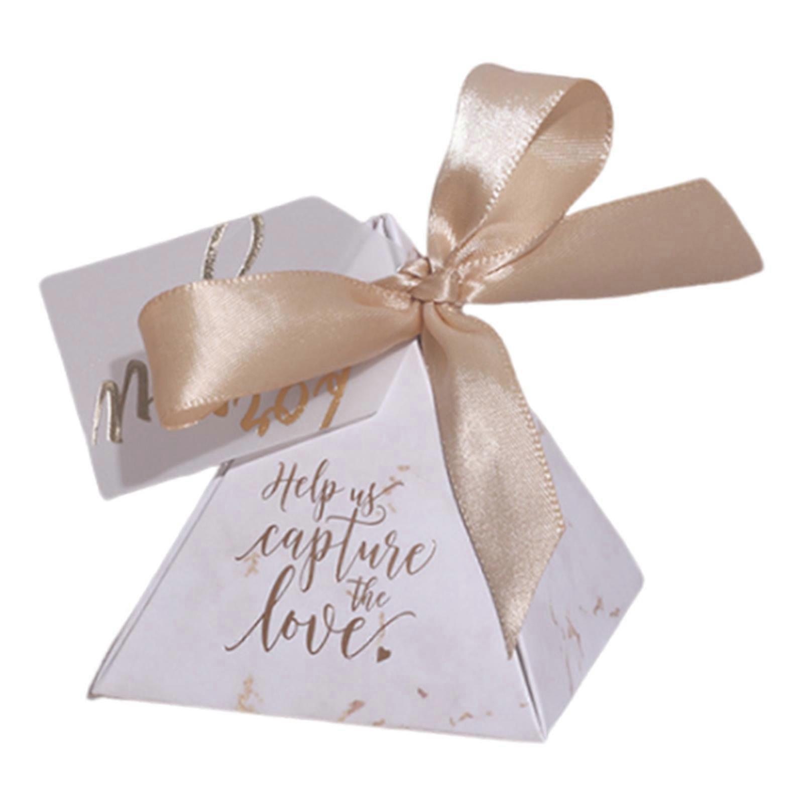 50pcs Triangular Pyramid Present Box Creating Fetival Atmosphere Sugers Box for Candys