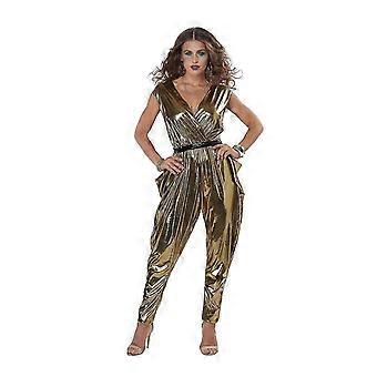 slim fit dress slacks Party Romance Gold Jumpsuit 3XL