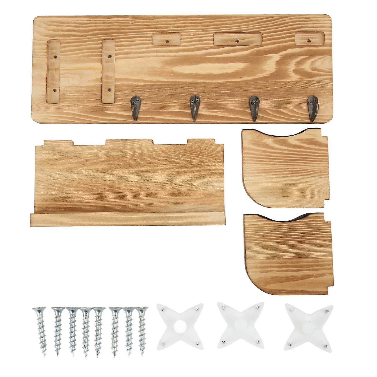 ギターウォールマウントブラケットパンチフリーギターホルダーフックボード木製棚付き