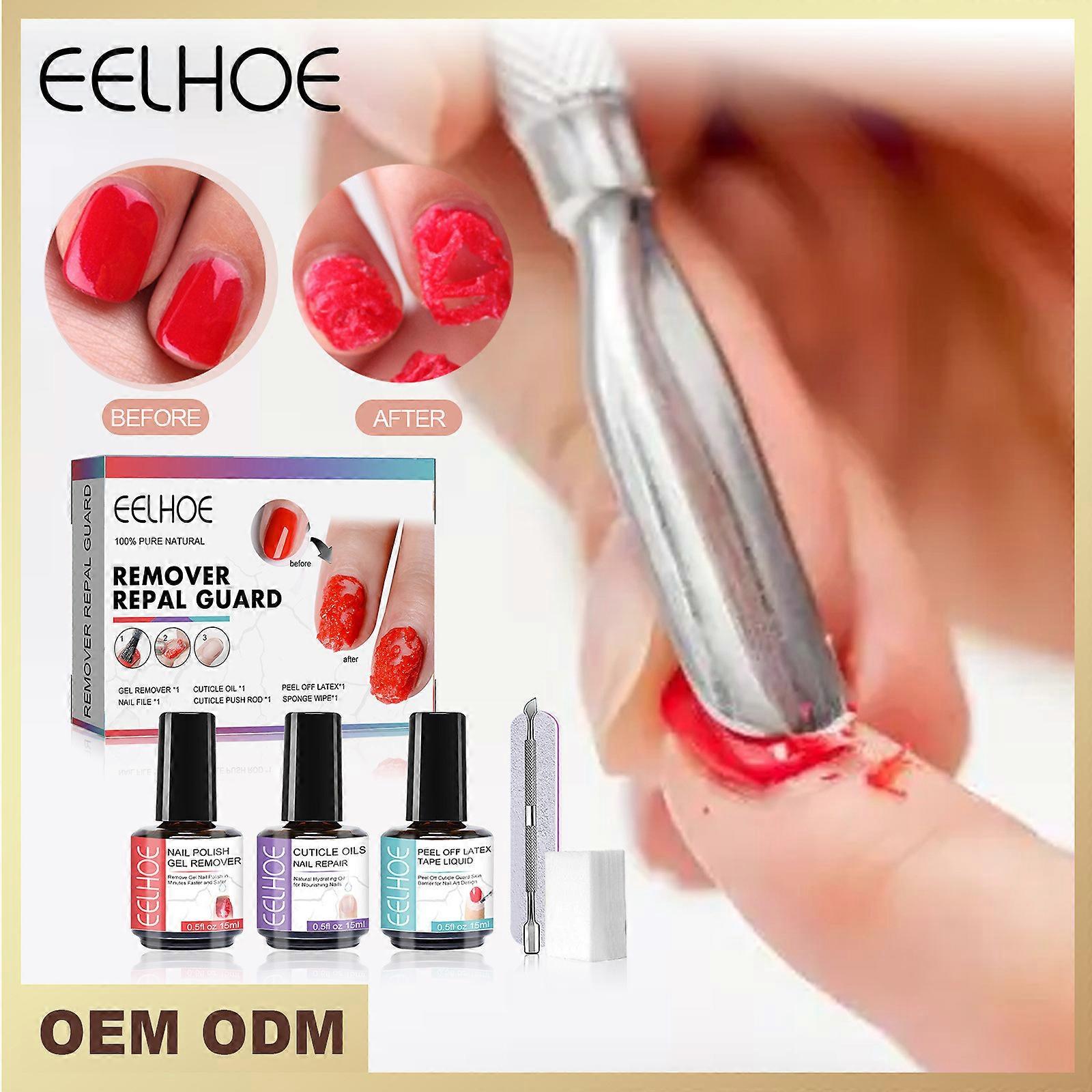 Gel nagellakverwijderaar, nagellakverwijderaar, nagelvijlset, nagelriemduwer en -snijder, nagellakverwijderaar, verwijdert afweekbare gelnagellak in 3-5 minuten