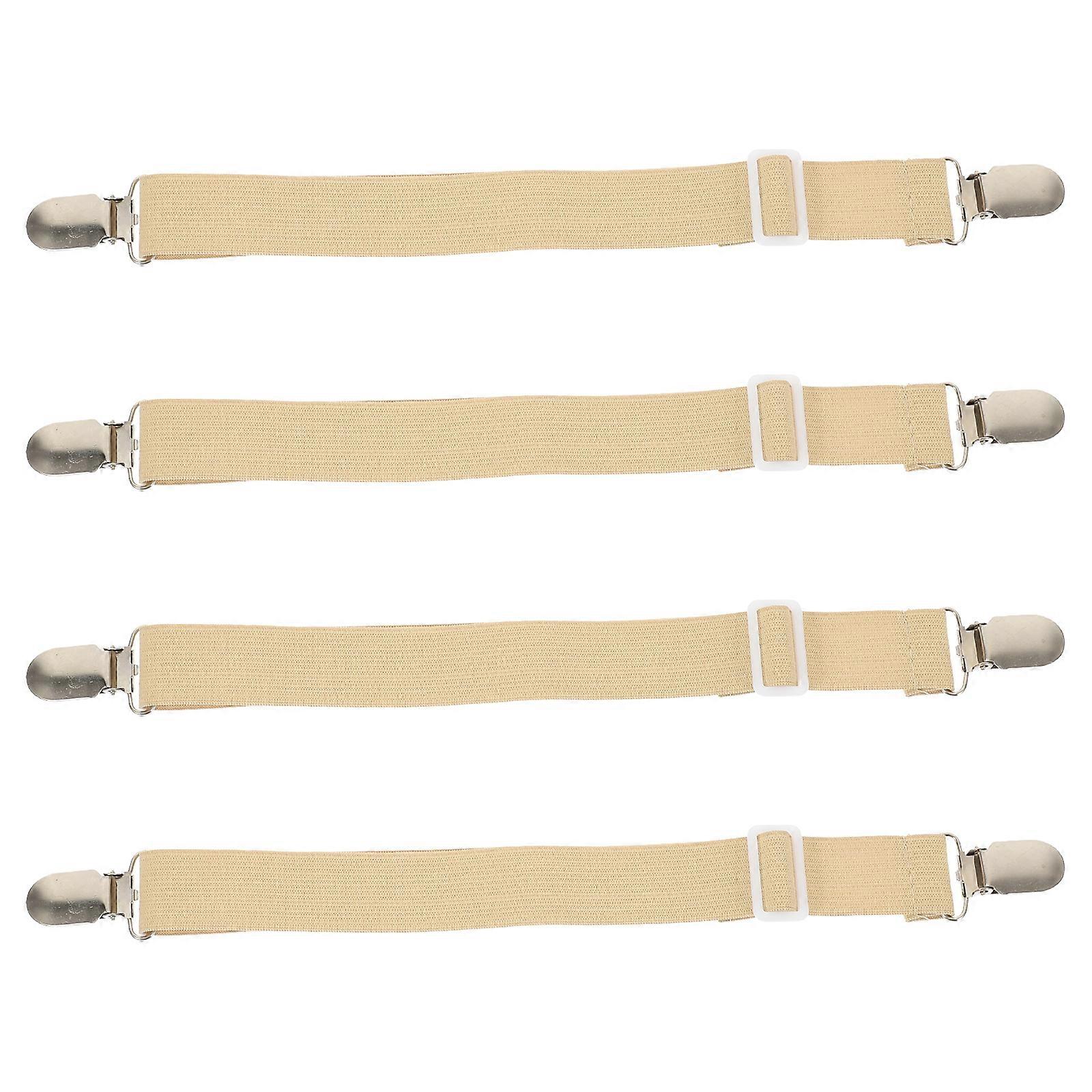 4pcs Elastic Bed Sheet Fasteners Adjustable Fitted Sheet Straps Clips Sheet Straps