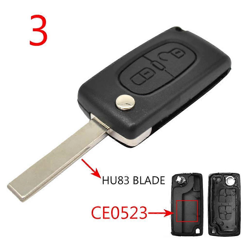 Car Key Remote Flip Key Shell Case 2 Buttons CE0523 CE0536 For Peugeot 308 207 307 3008 5008 807 For Citroen C2 C3 C4 C5 C6 C8