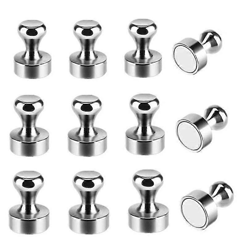 Strong Magnetic Nails Metal Strong Magnetic Pushpins Magnetic Refrigerator Stickers Calligraphy And Painting Magnet Pushpins 12 Pieces Of Silver