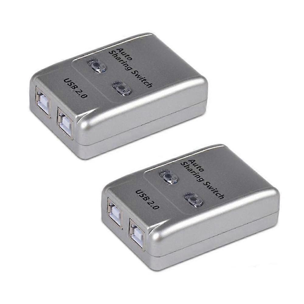 2x Usb 2.0 Auto Sharing Switch 2 Port Hub Adapter Switcher For 2 Pc Printer Usb Switch Devices Sup