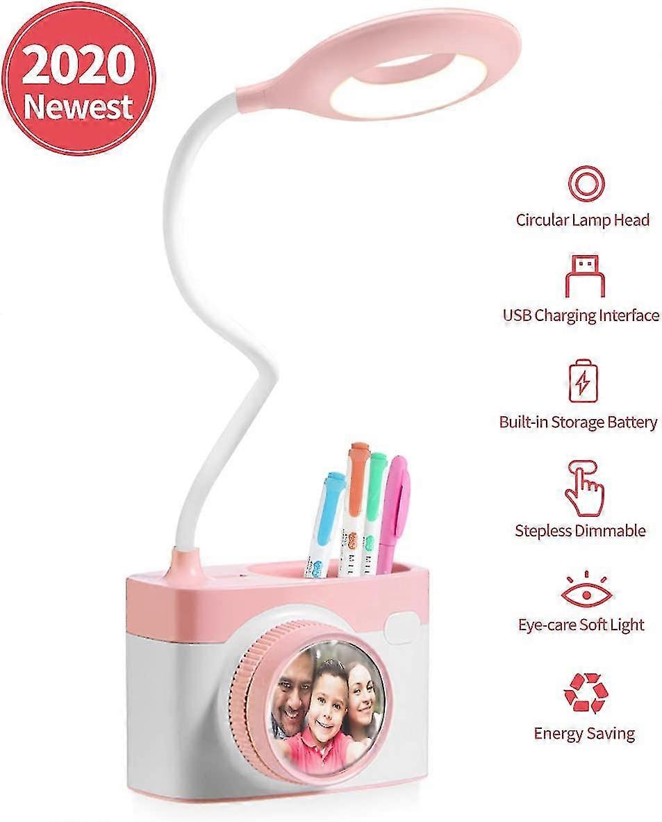 Led Table, Reading Lamp For Children, Touch Adjustable Brightness, Usb Rechargeable