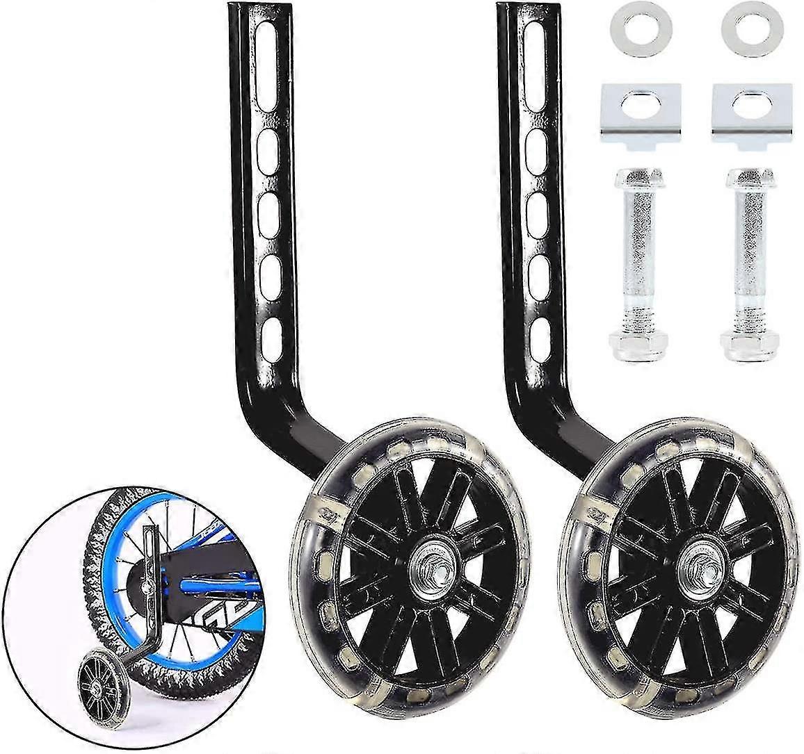 Bicycle Training Wheels Set for Kids 1-Pair Black Stabilizer Support Wheels