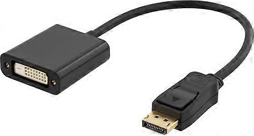 DELTACO DisplayPort–DVI-D Dual Link -sovitin, 20-nastainen ha - 24+1-nastainen ho