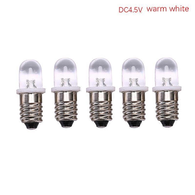 5pcs E10 Led Bulb E10 DC 3V 45V Instrument Bulb E10 Indicator Bulb Old Fashioned Flashlight Bulb 02W