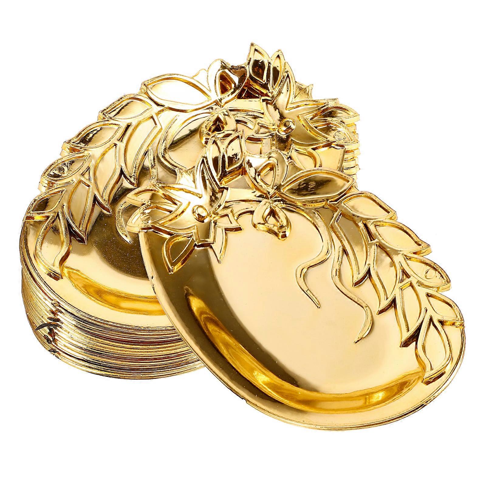 12pcs Appetizer Service Plates Western Style Plastic Multi-purpose Candy Nuts Plates