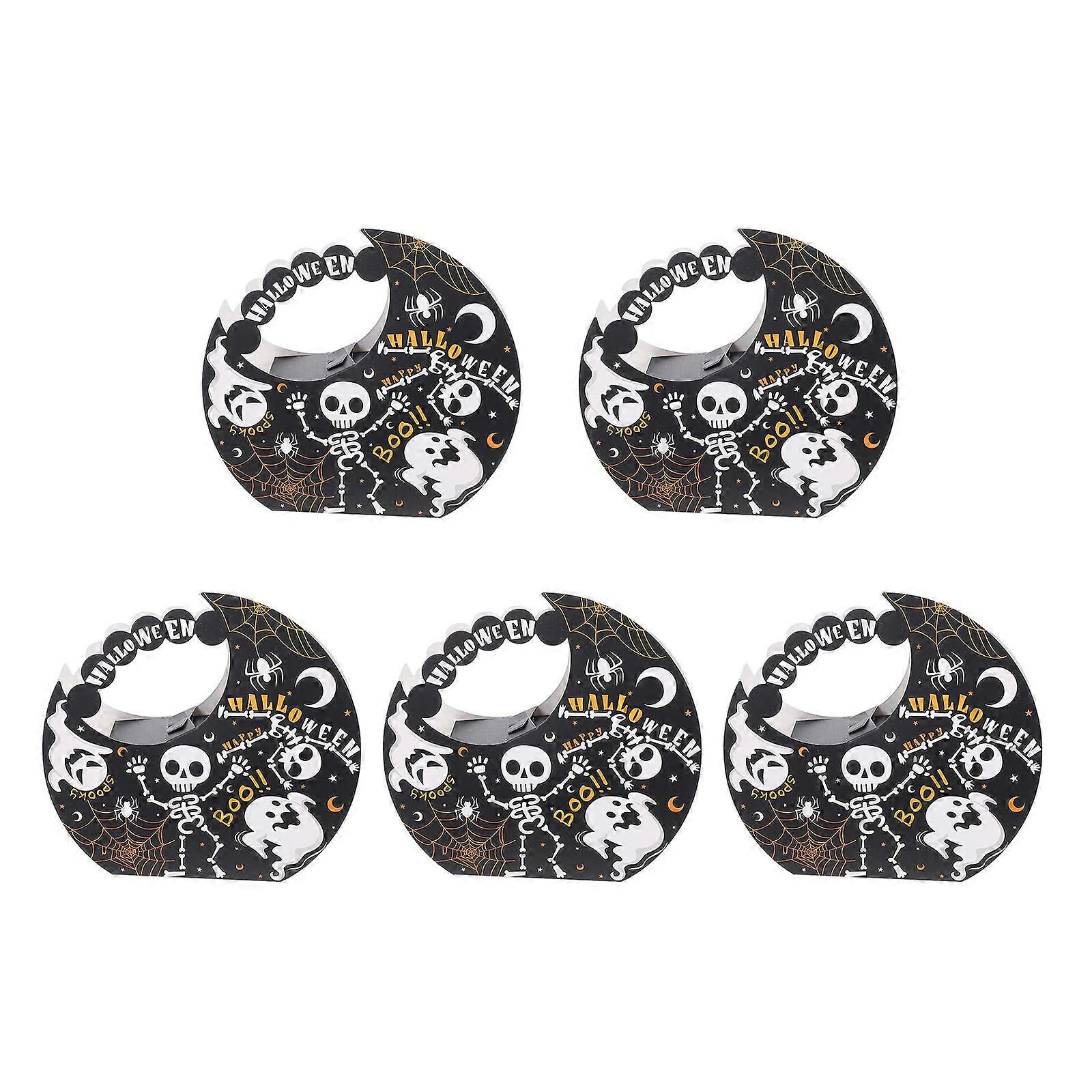 10pcs Handle Paper Candy Boxes Cookie Boxes Halloween Small Gift Packing Boxes