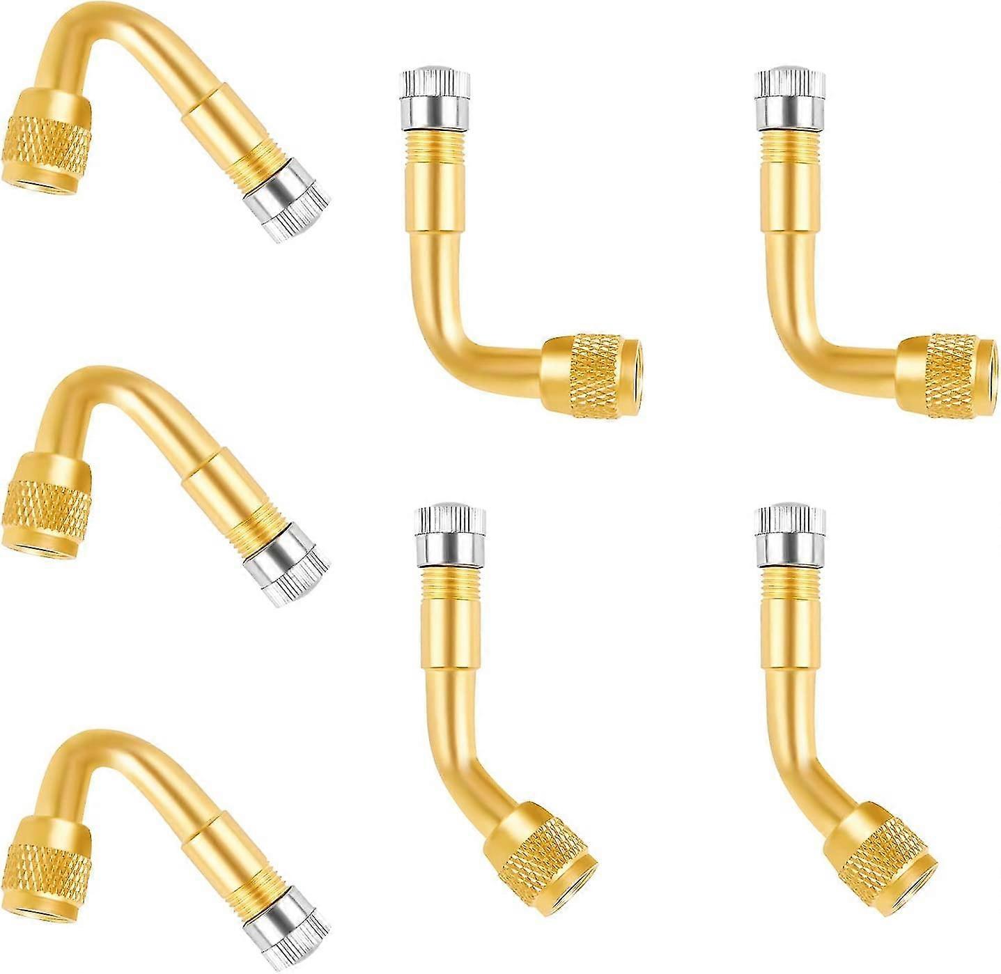 7pcs Tyre Valve Extension Adapter, Universal 45 90 135 Valve Extension, Schrader Valve Extension, Brass Air Tire Extension Schrader For Car Motorcycle