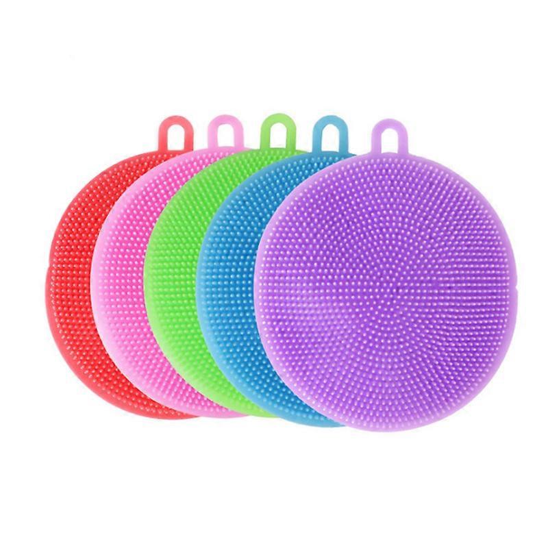ZK-2pcs Silicone Dishwashing Sponge (random color)