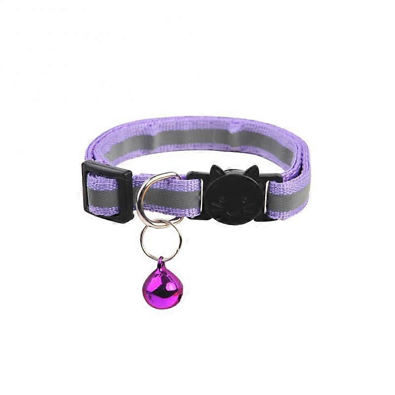 Cat Collar With Bell Adjustable Buckle Collar  Nylon Reflective Strap Cat Dog Puppy Kitten
