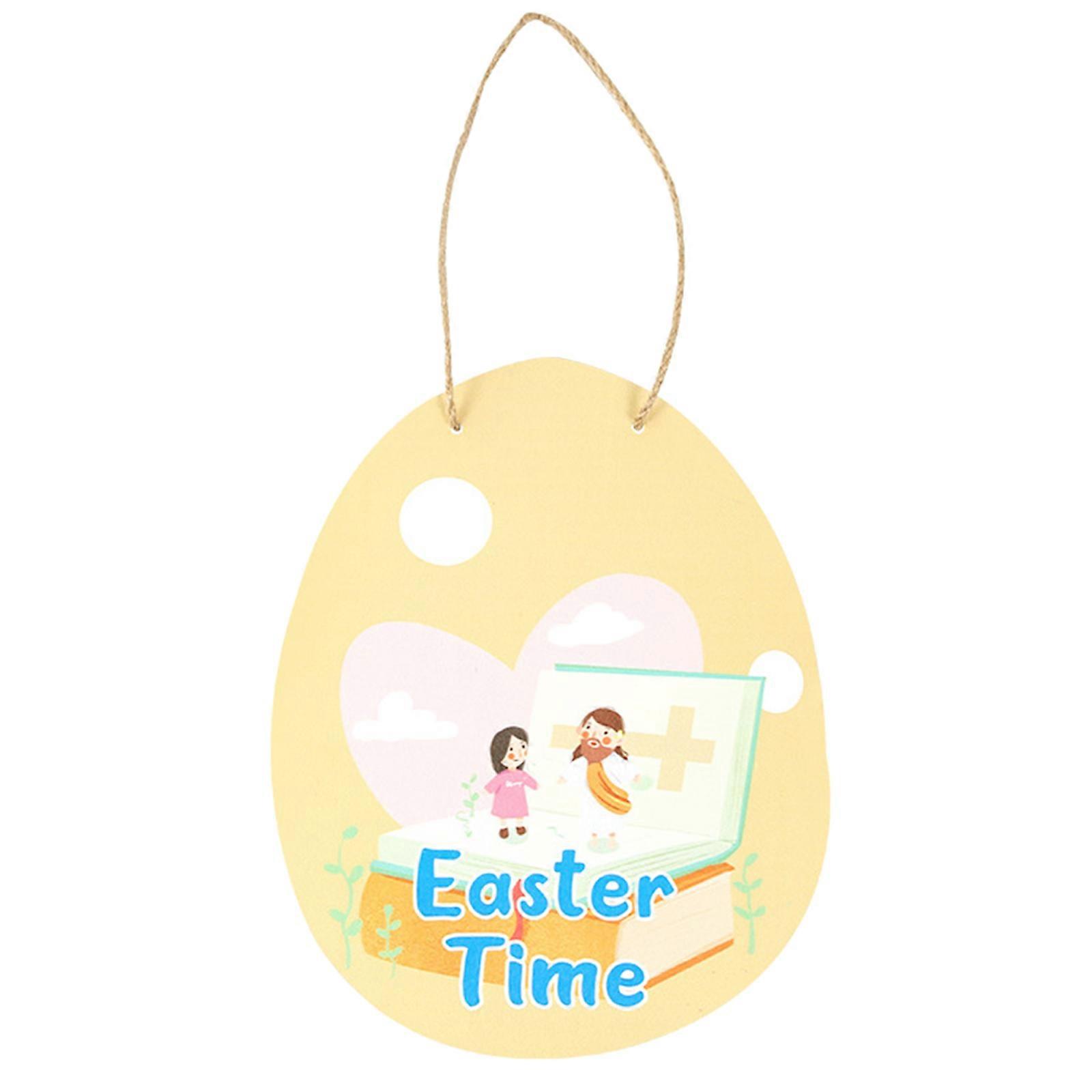 复活节快乐吊坠木制兔子蛋小鸡悬挂工艺品装饰品春季派对家庭前门装饰用品